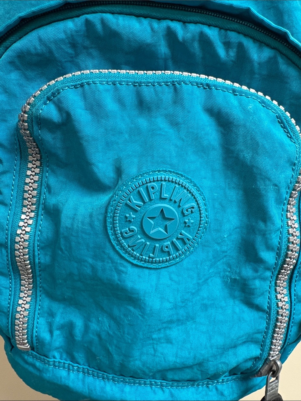 Kipling Backpack Turquoise w Charm - Picture 3 of 11